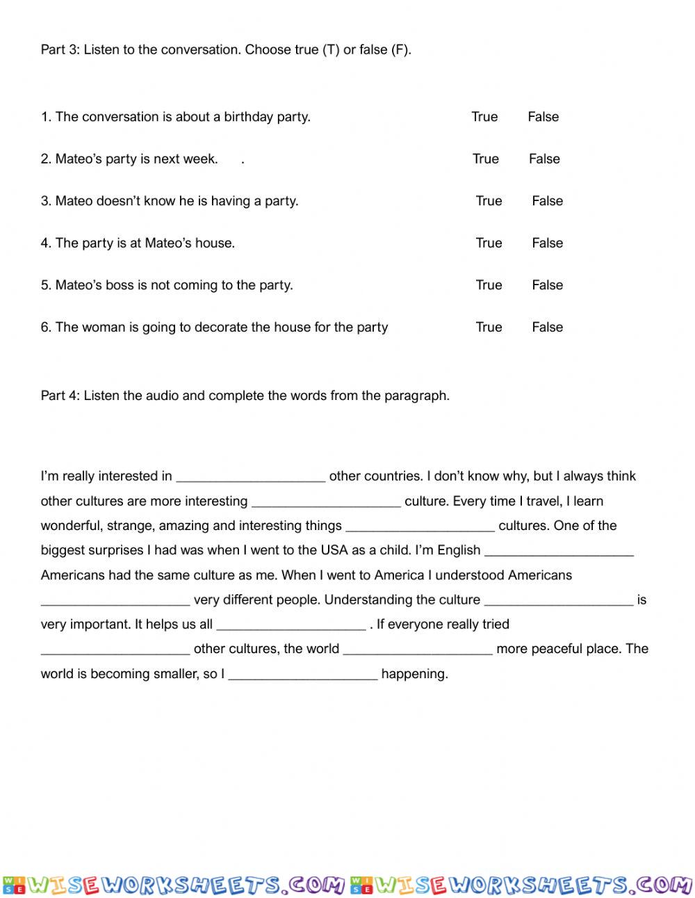 worksheet