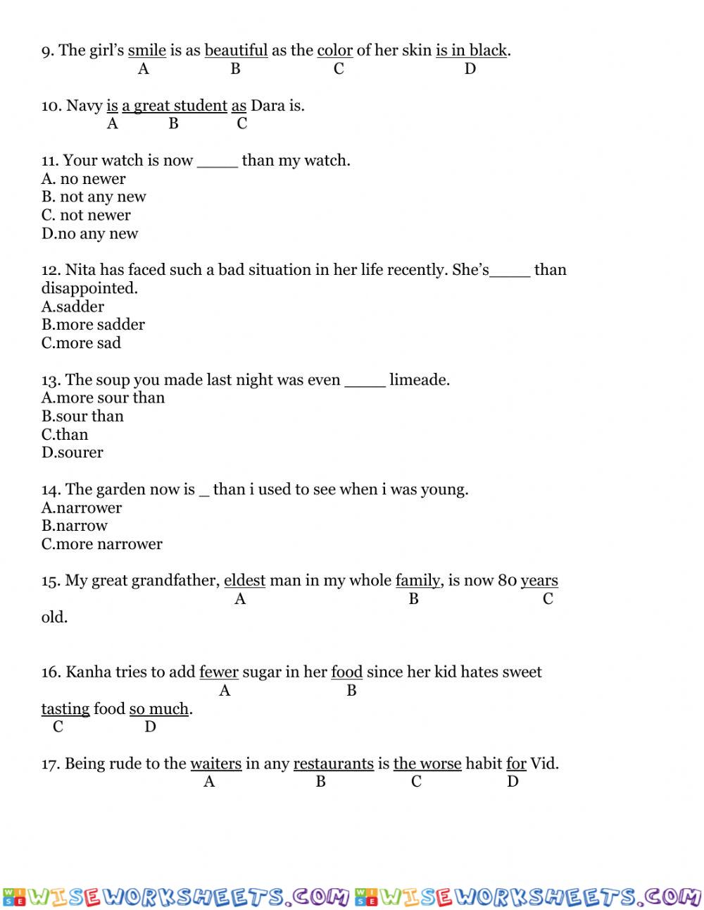 worksheet