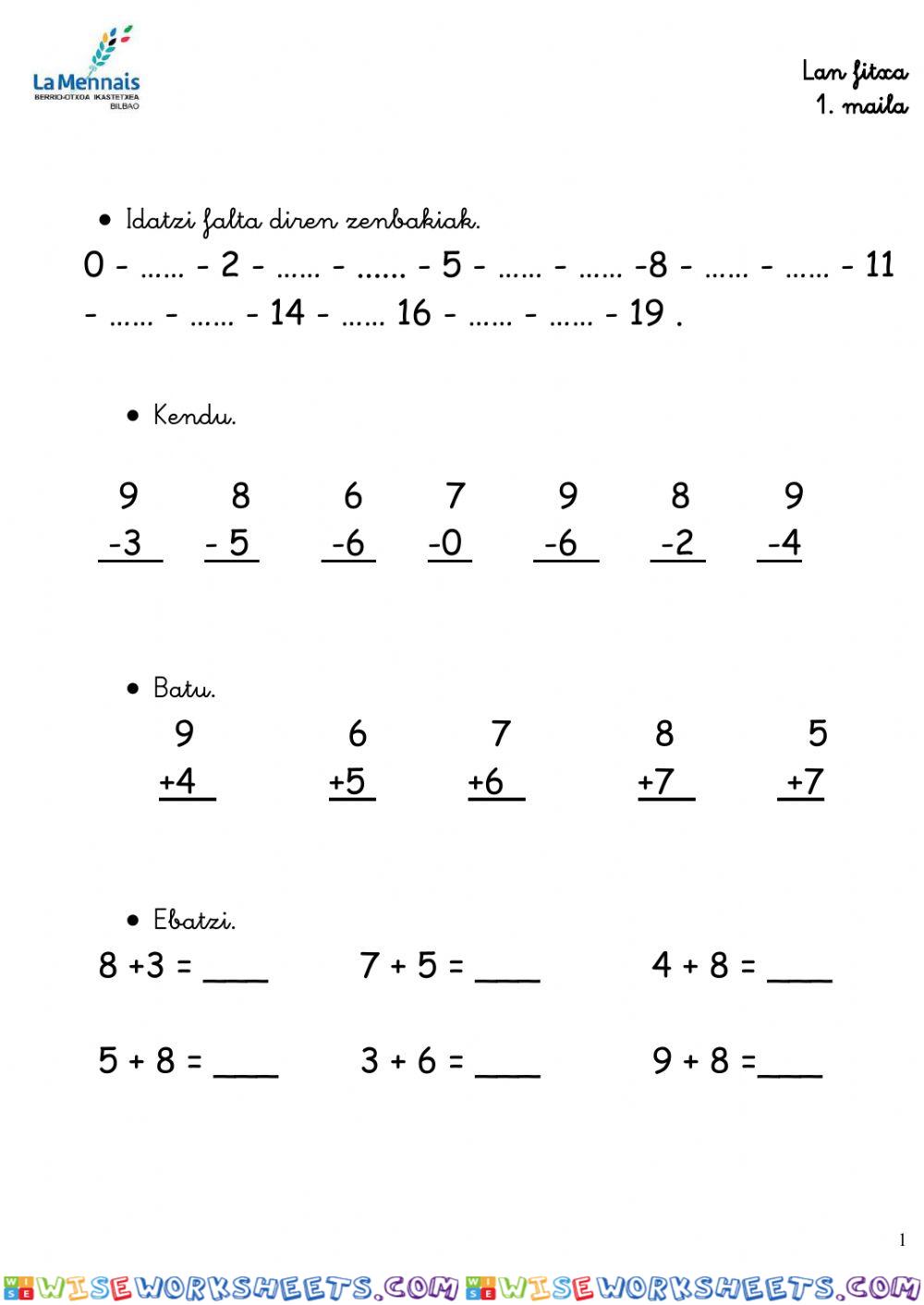 worksheet