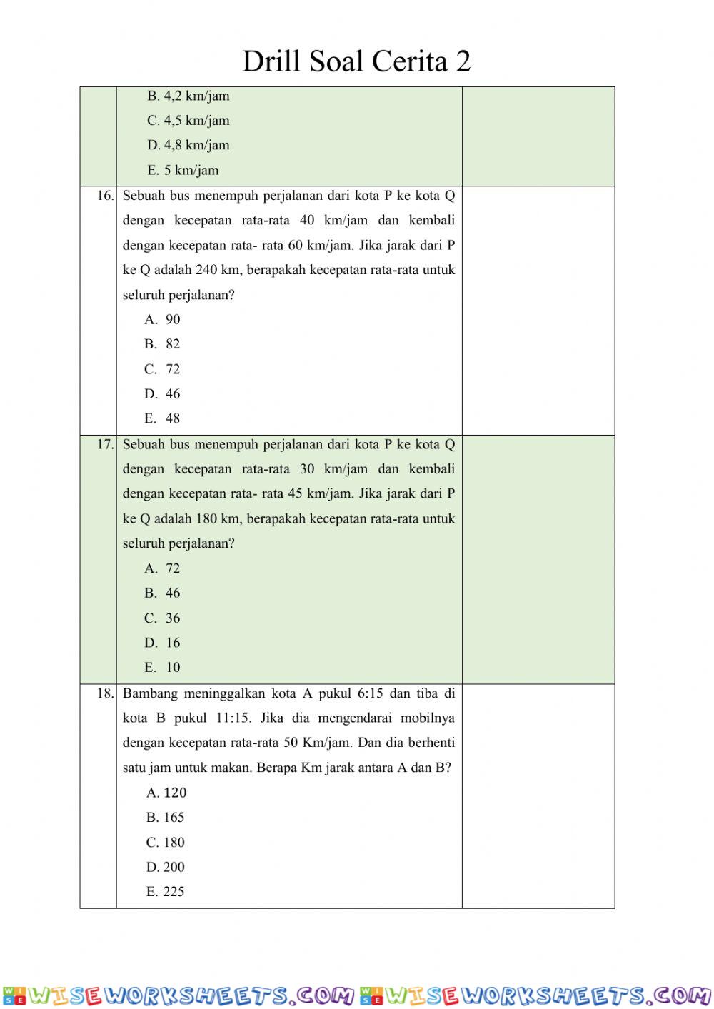 worksheet