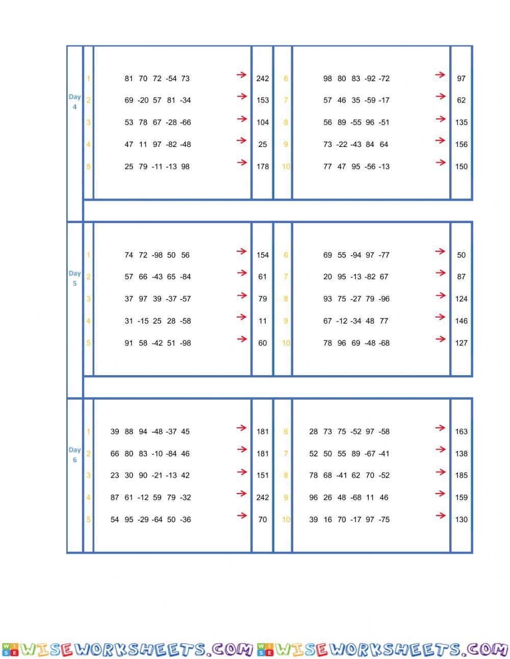 worksheet