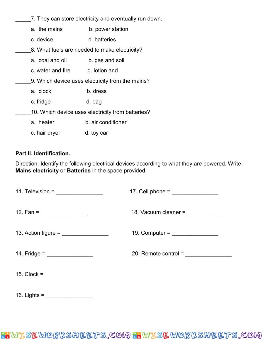 worksheet