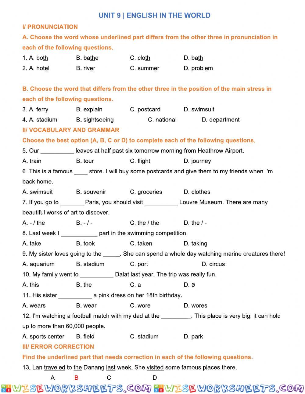 worksheet