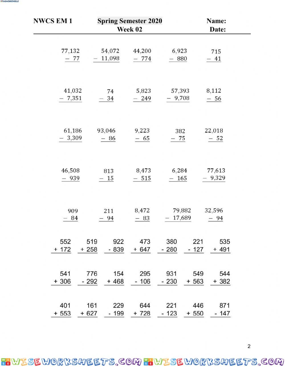 worksheet