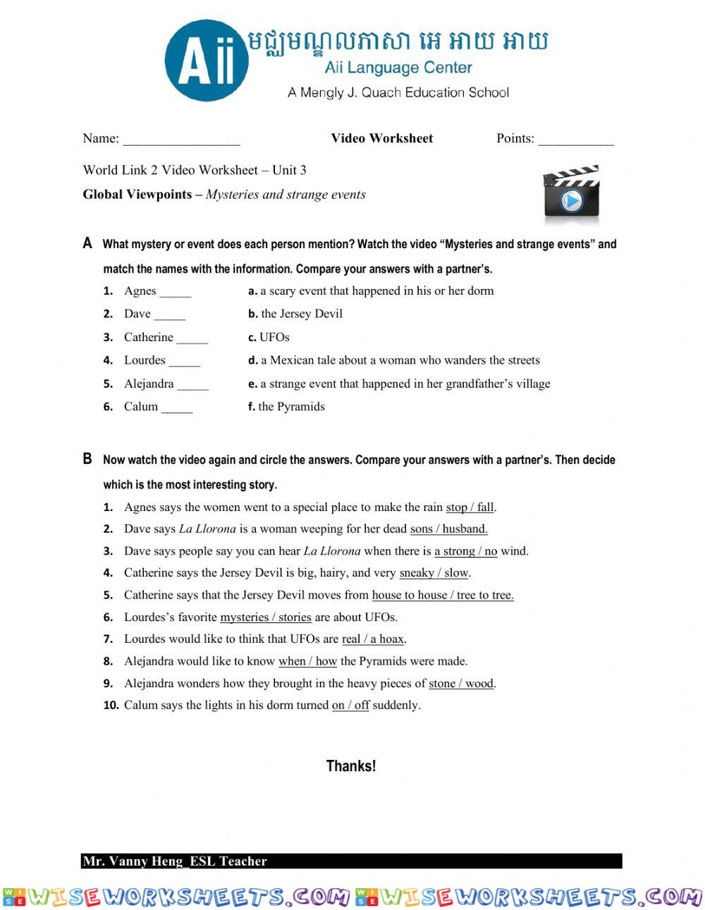 worksheet