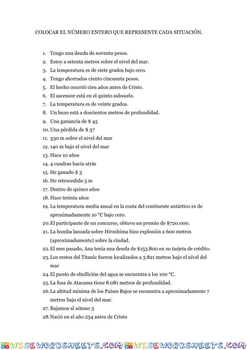 Interpretacion numeros enteros