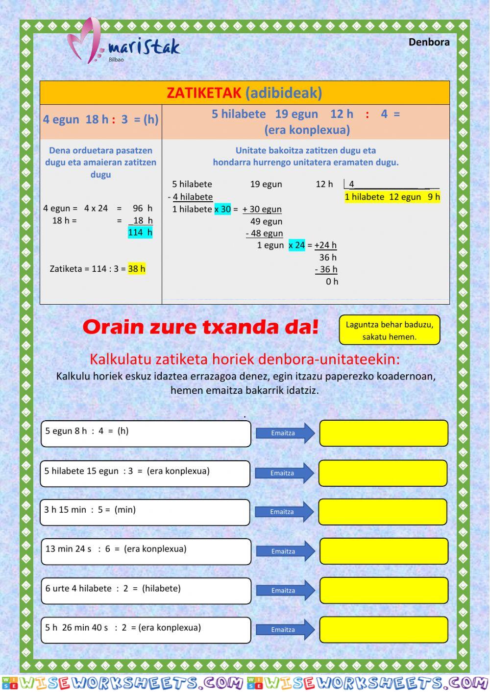 worksheet