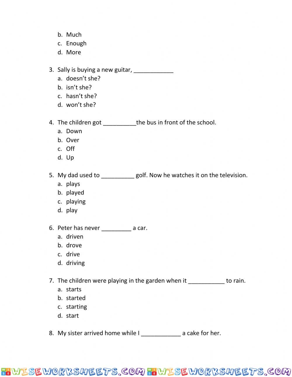 worksheet
