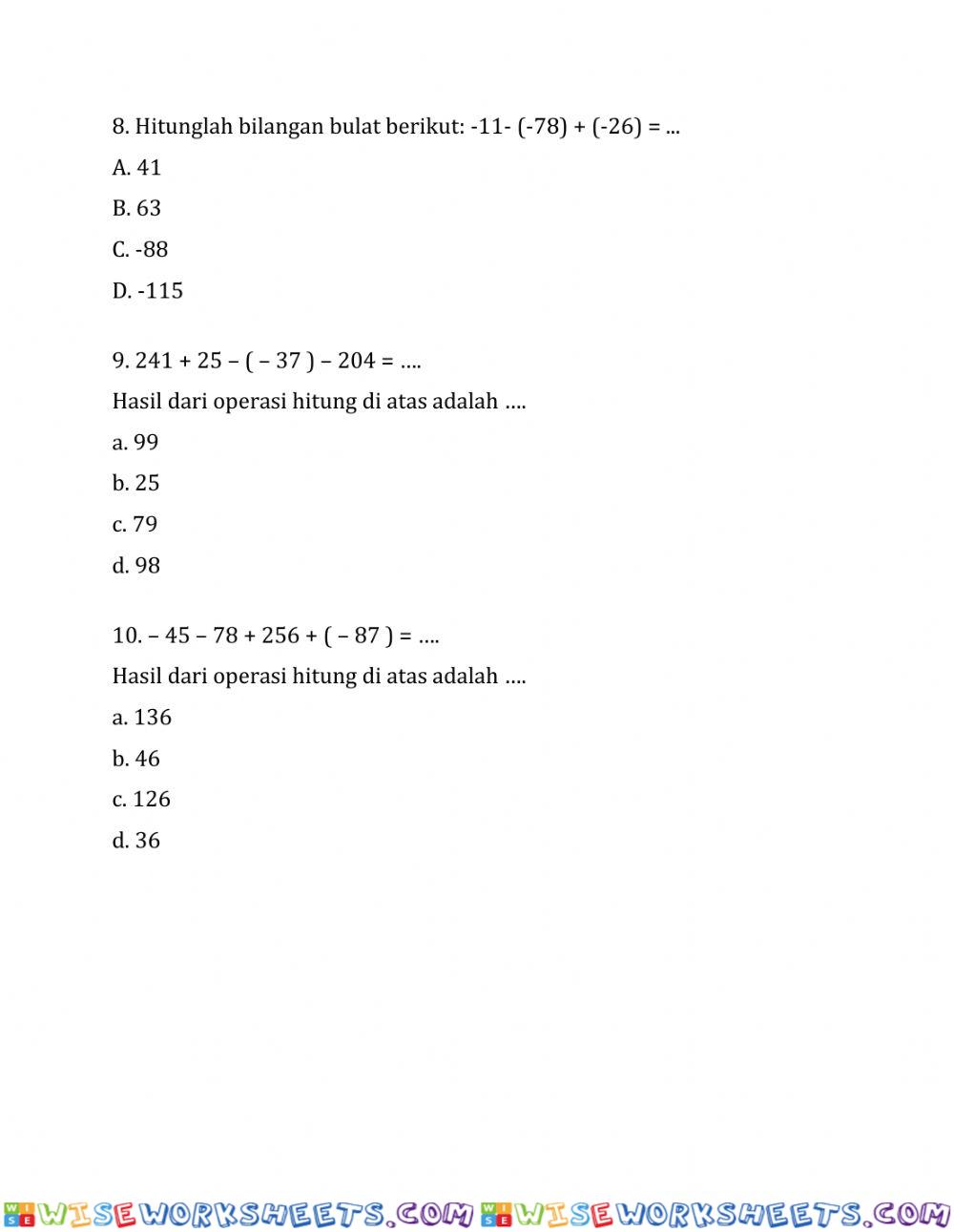 worksheet