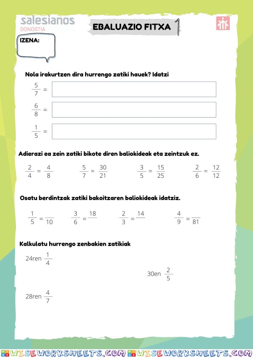 worksheet