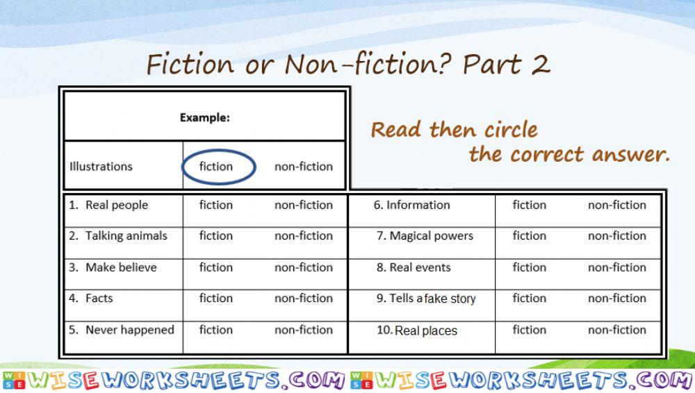 Fiction or Non-fiction Part 2