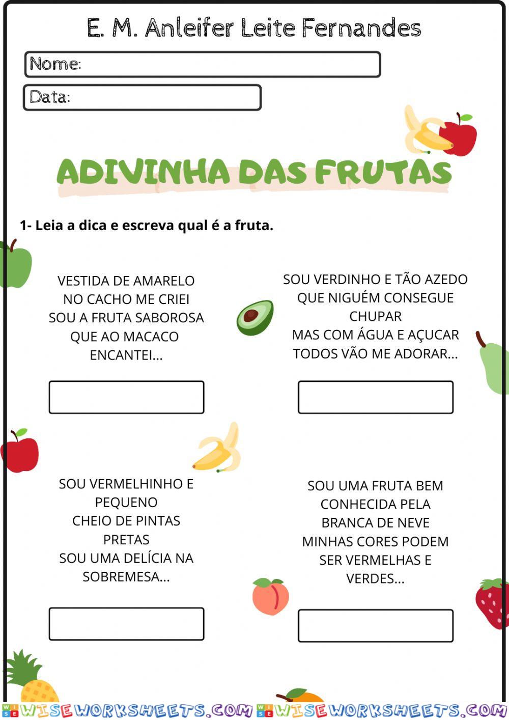 Adivinha das Frutas