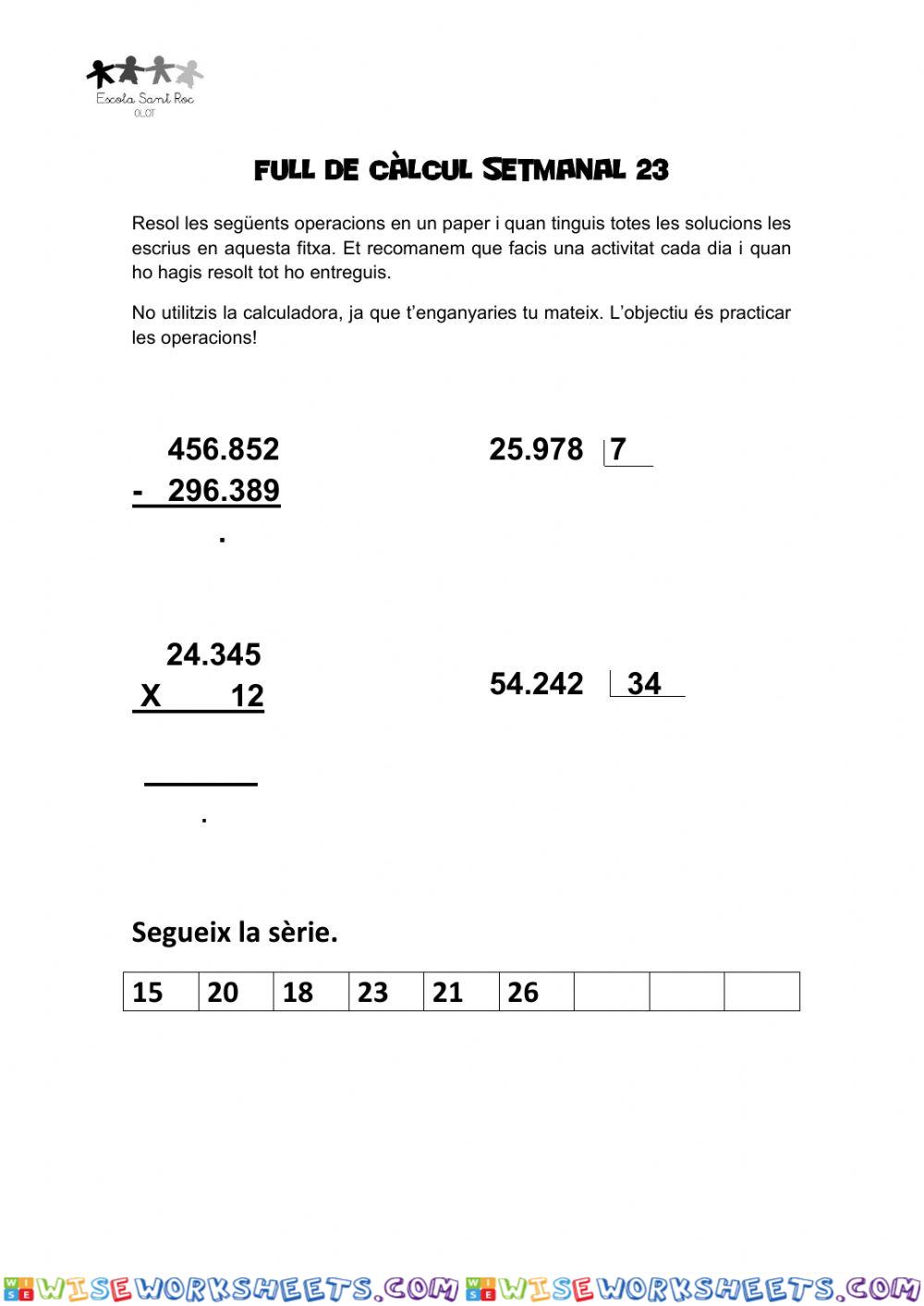 worksheet