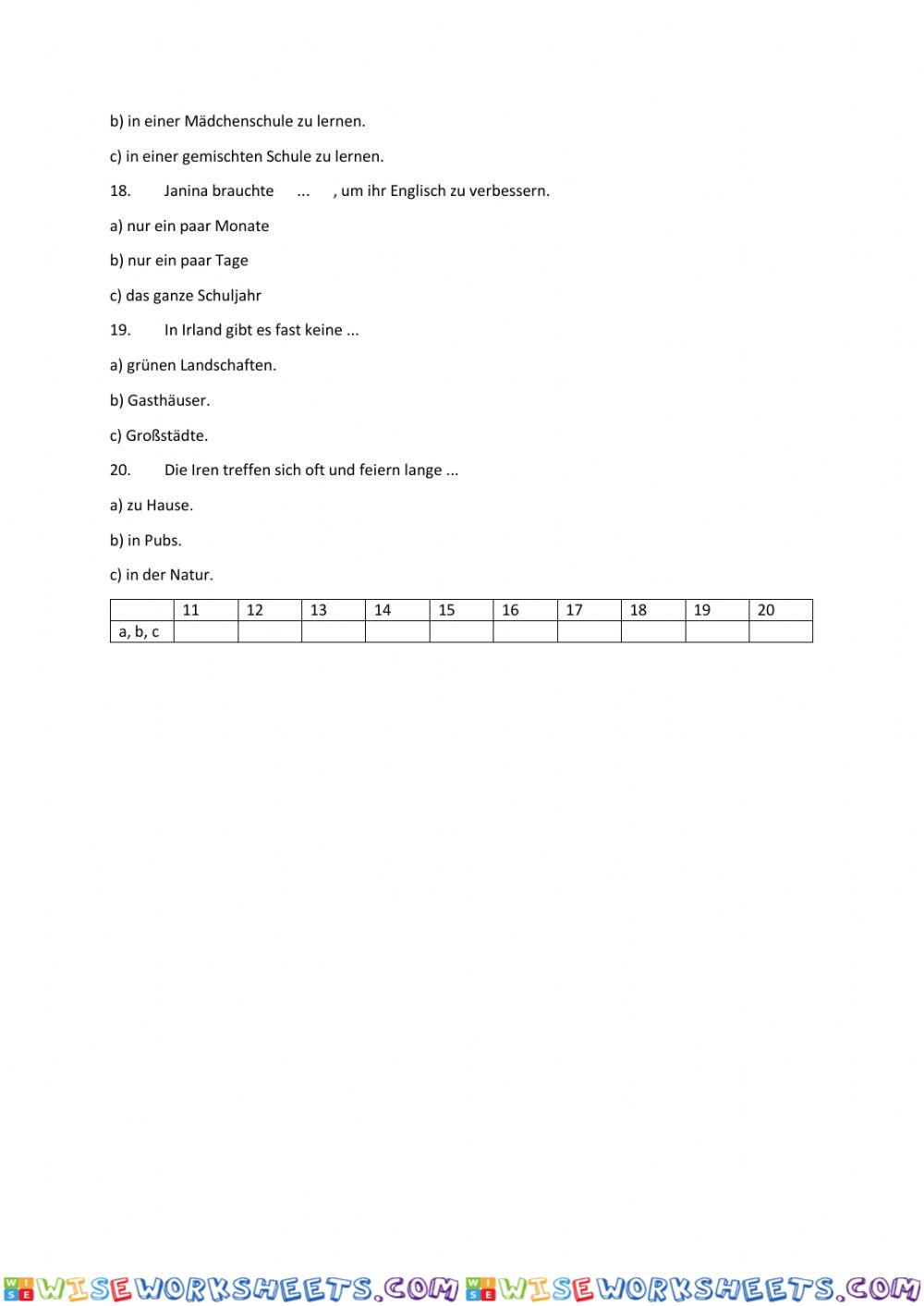 worksheet