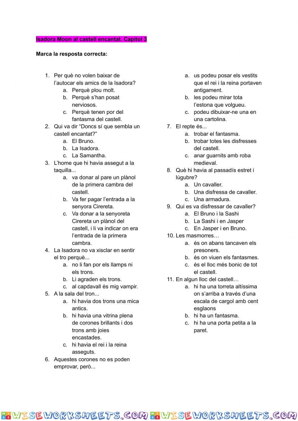 worksheet