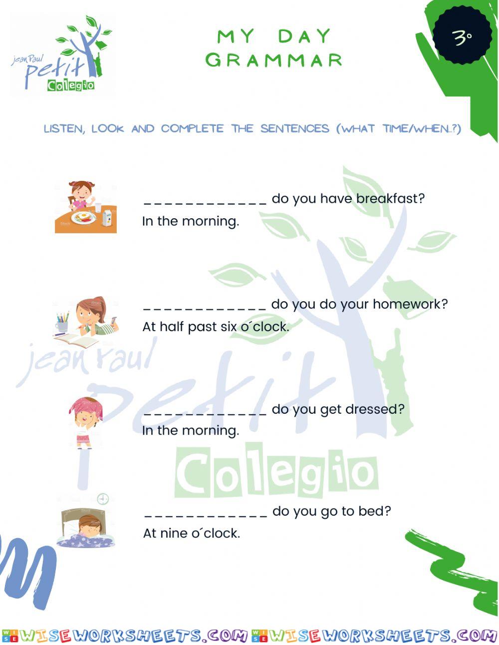 My day - Grammar 1