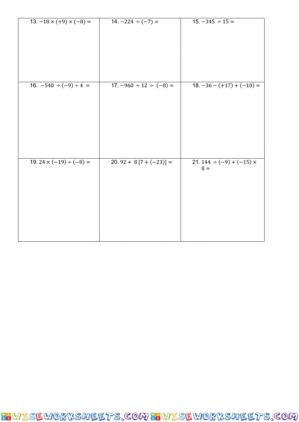 worksheet