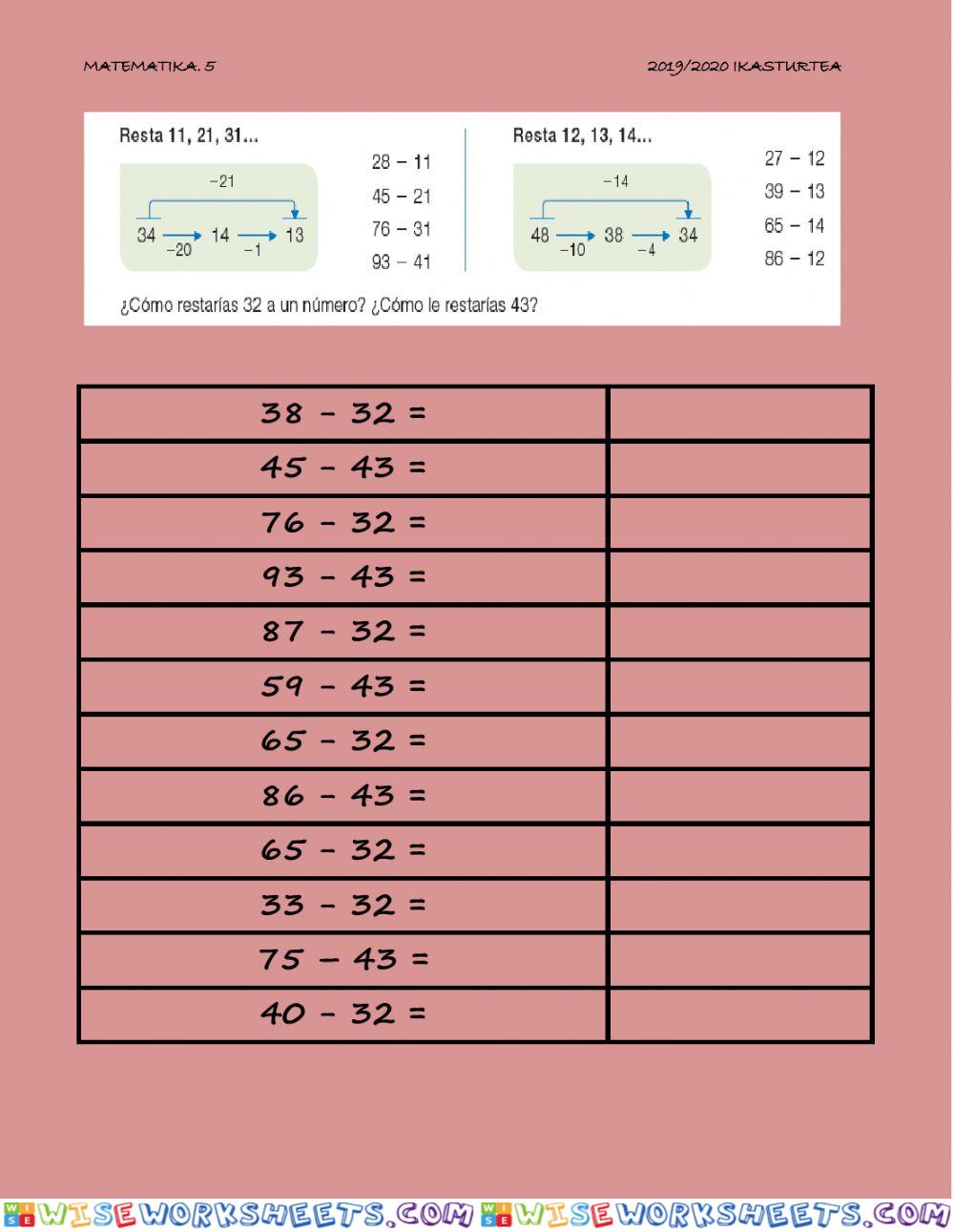 worksheet