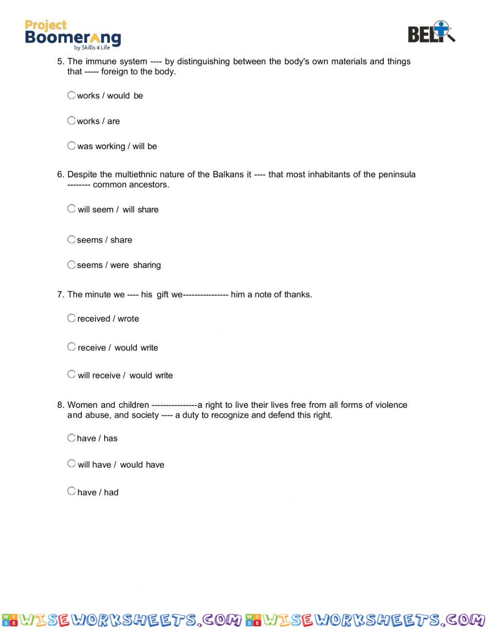 worksheet
