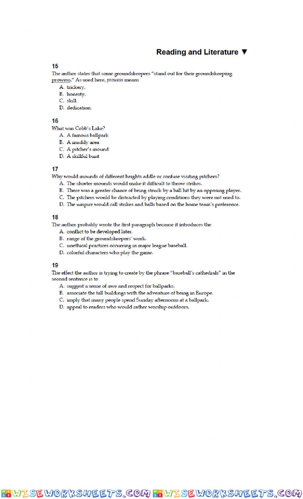 worksheet