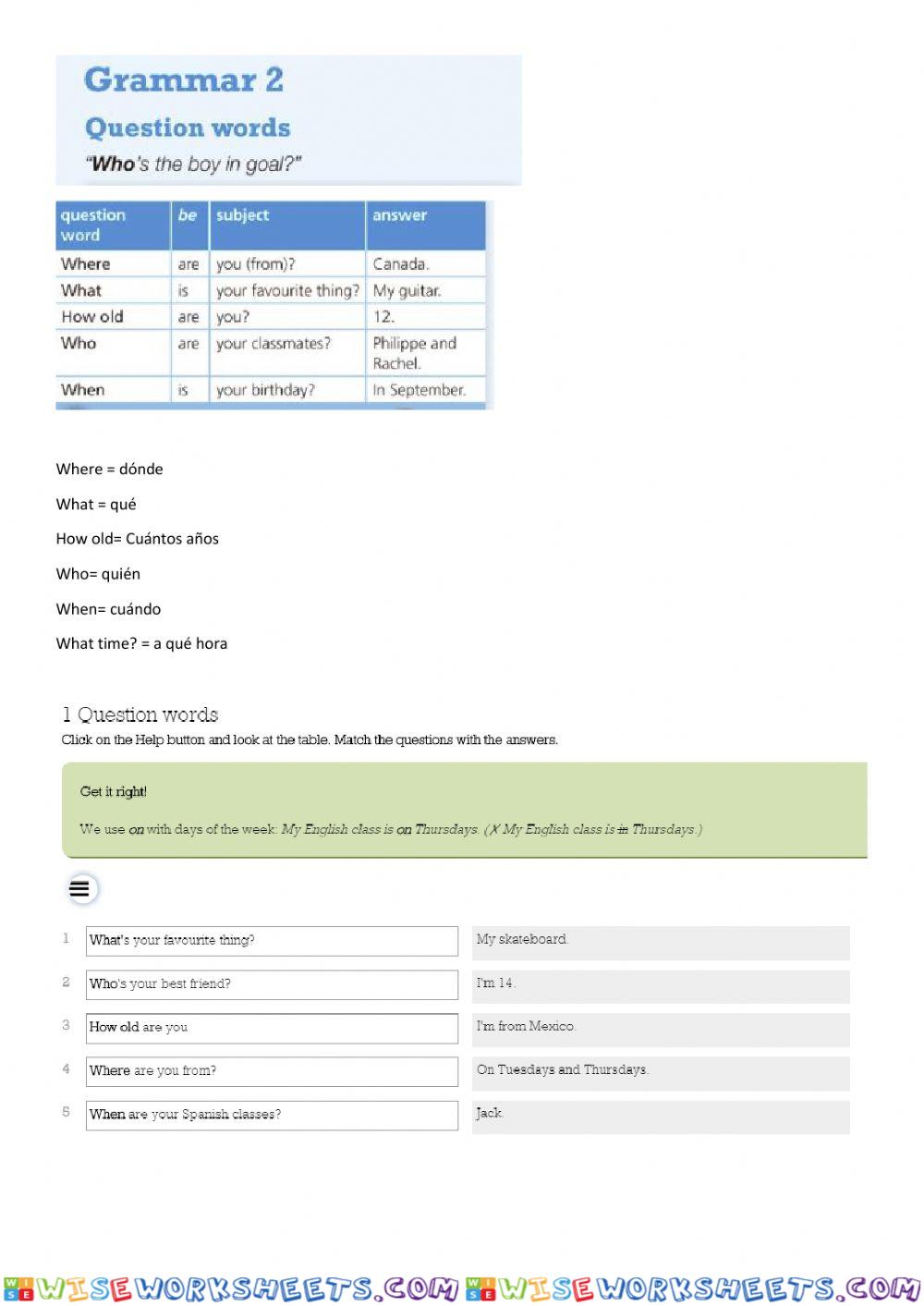 worksheet