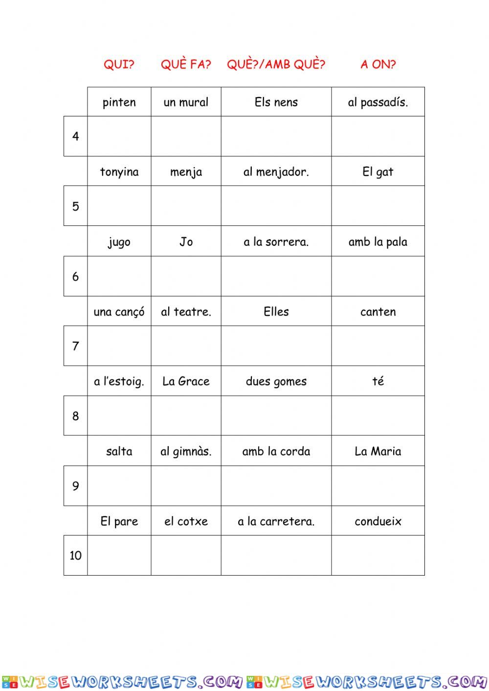 worksheet