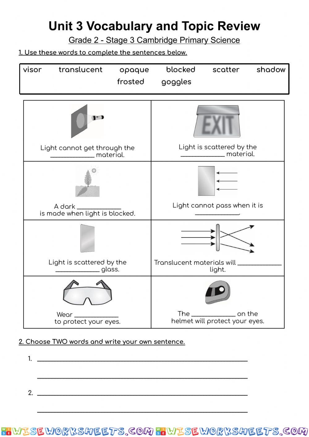 Light and Shadow revision