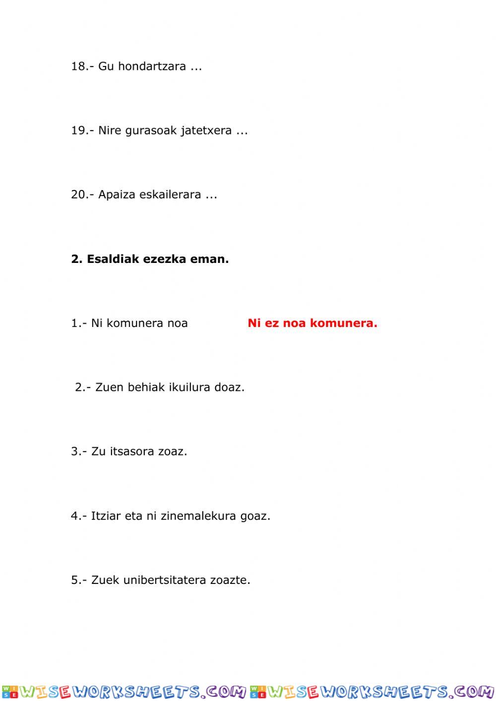 worksheet