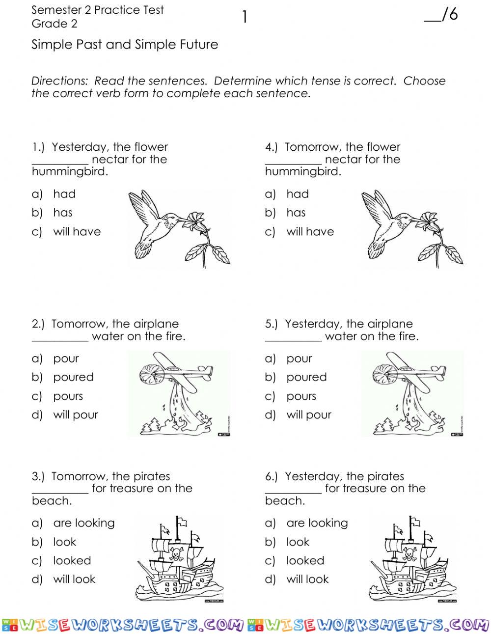 Simple Past and Simple Future - Test Practice