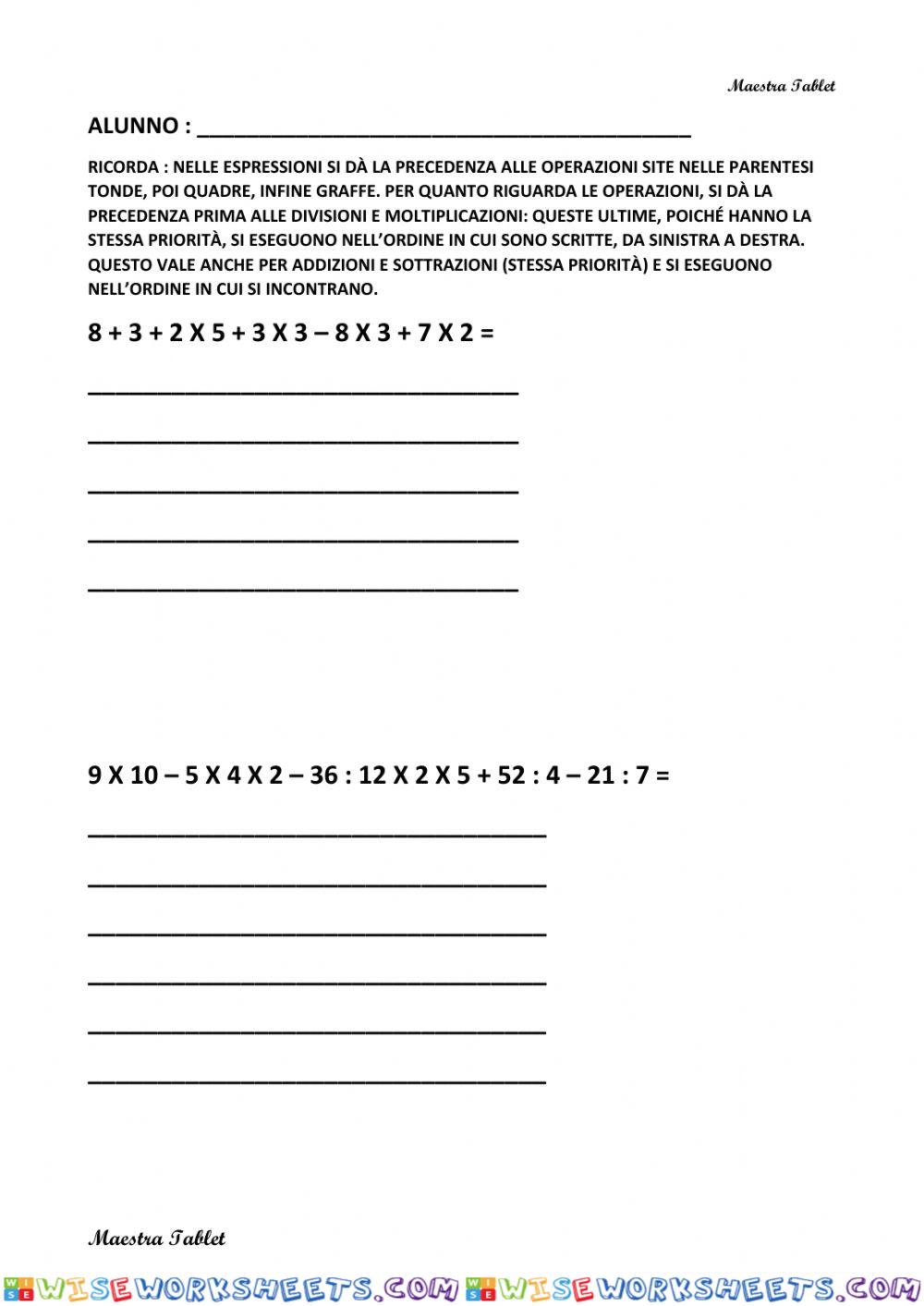 worksheet