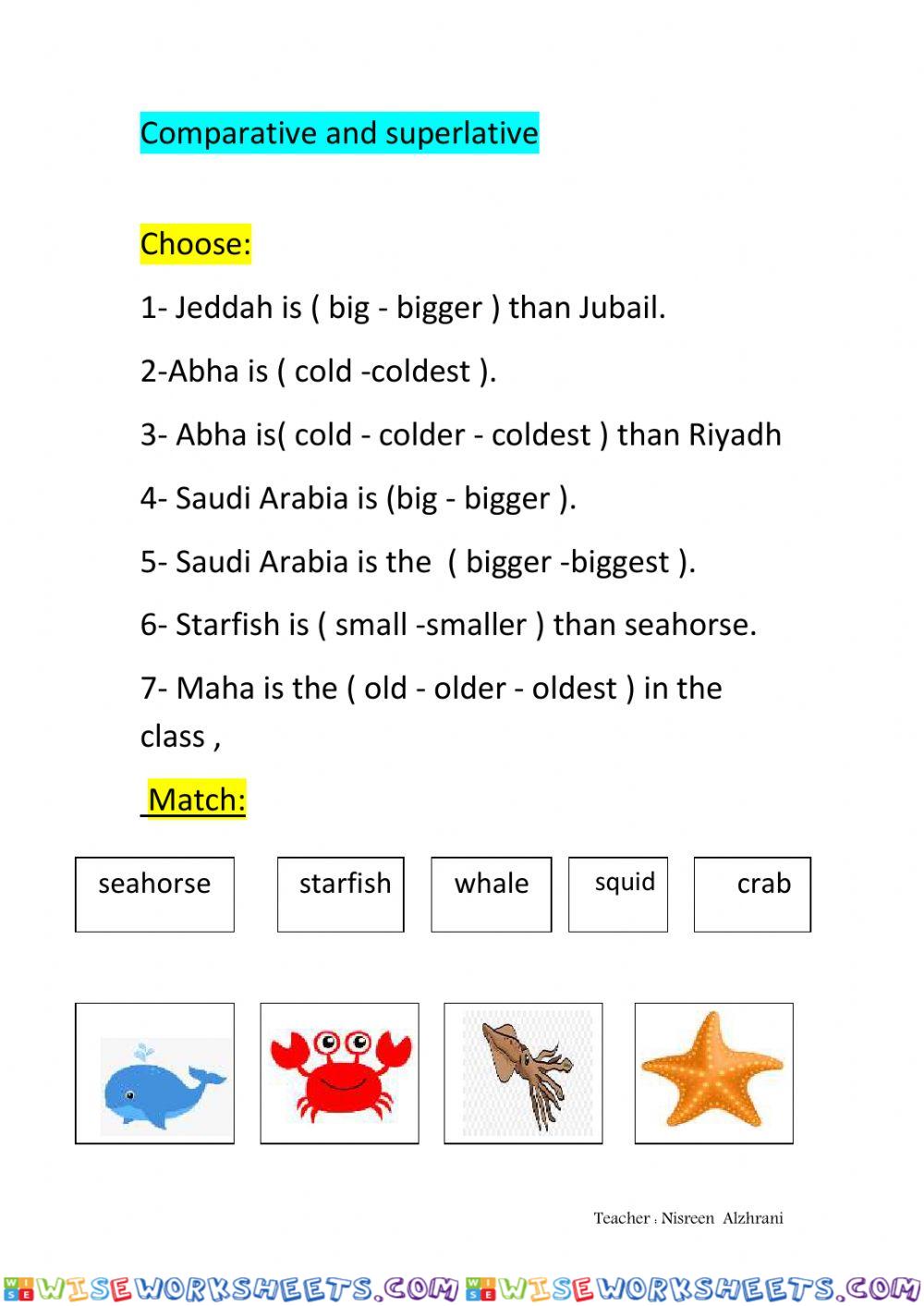 comparative and superlative