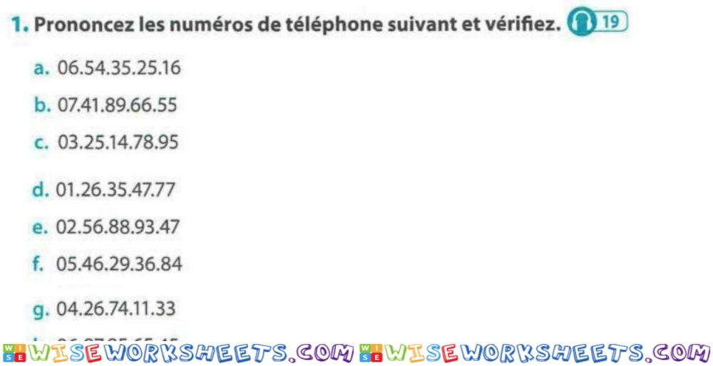 Le numéro de téléphone - 1