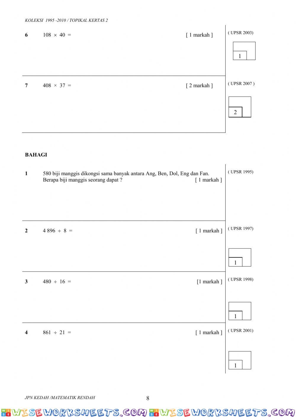 worksheet