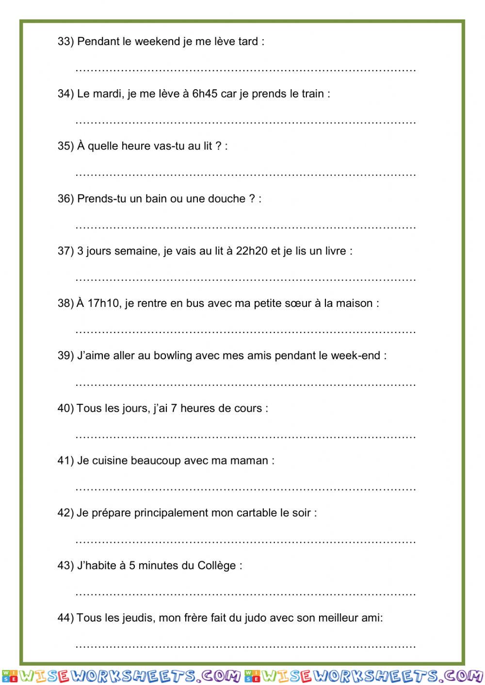 worksheet