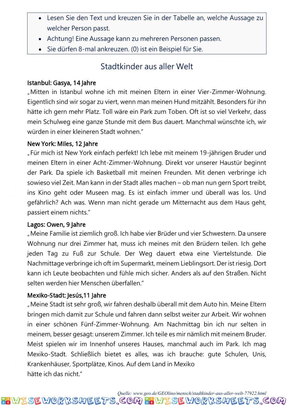 Stadtkinder aus aller Welt