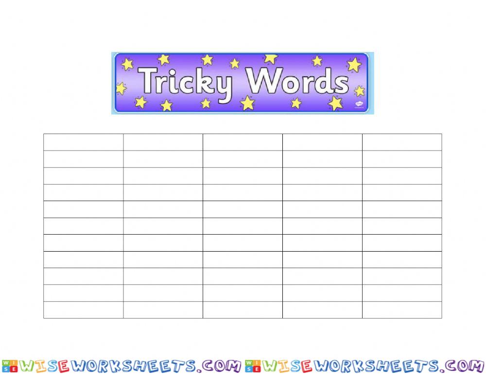 PHONICS Tricky words