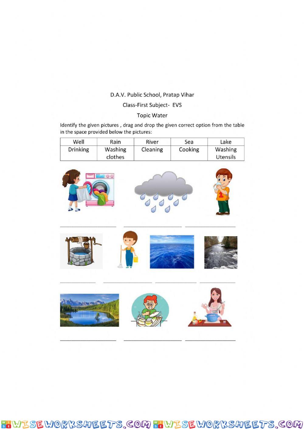 Worksheet water