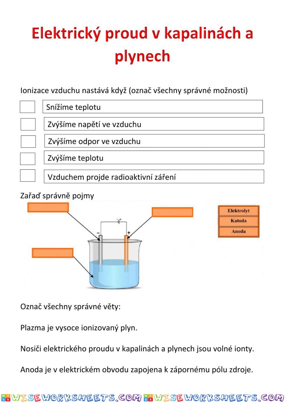 Elektrický proud v kapalinách a plynech