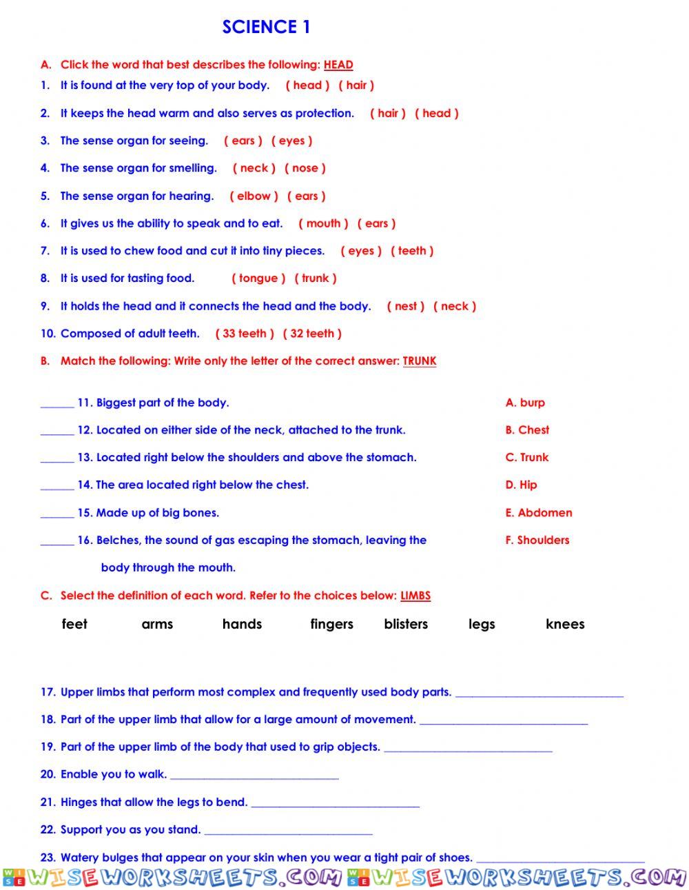 Science Grade 1