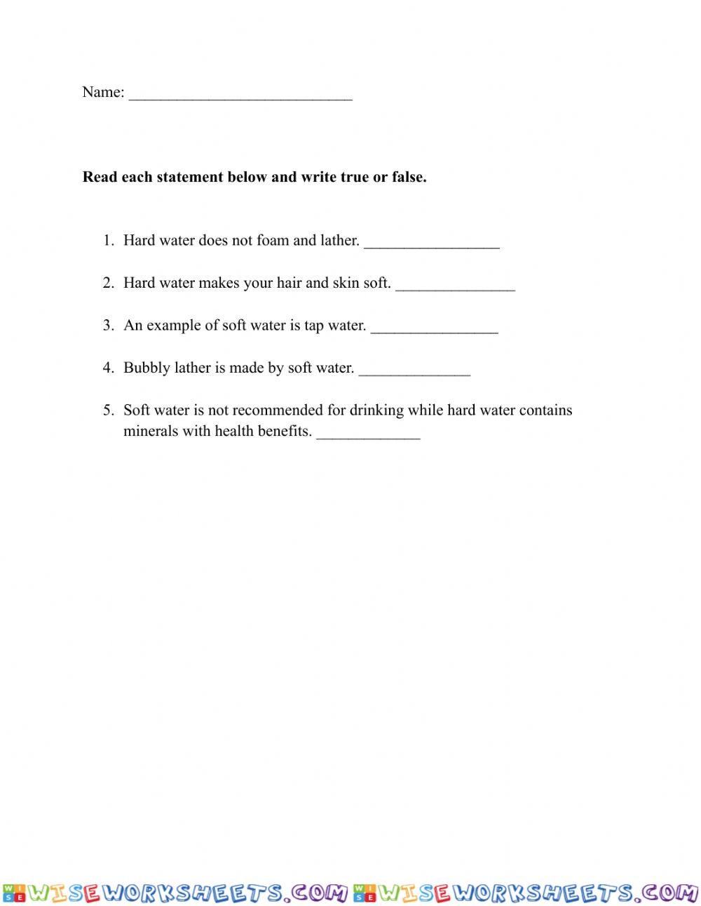 Hard and soft water