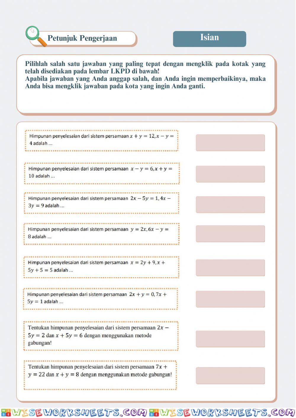 worksheet