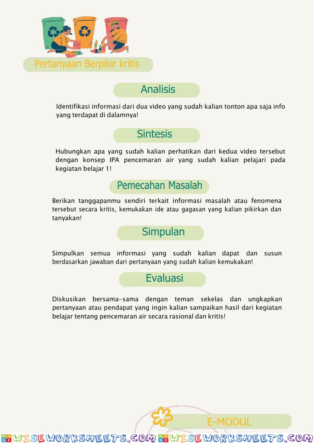 Evaluasi Pencemaran Air