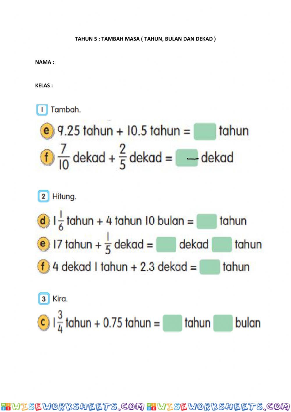 Tambah masa ( bulan, tahun, dekad)