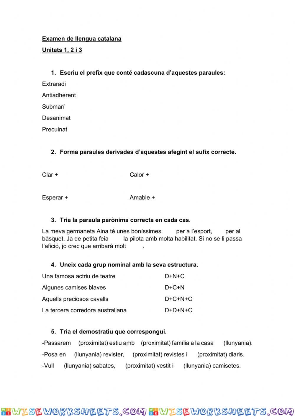 Prova de català ortografia t 1-3 ACS