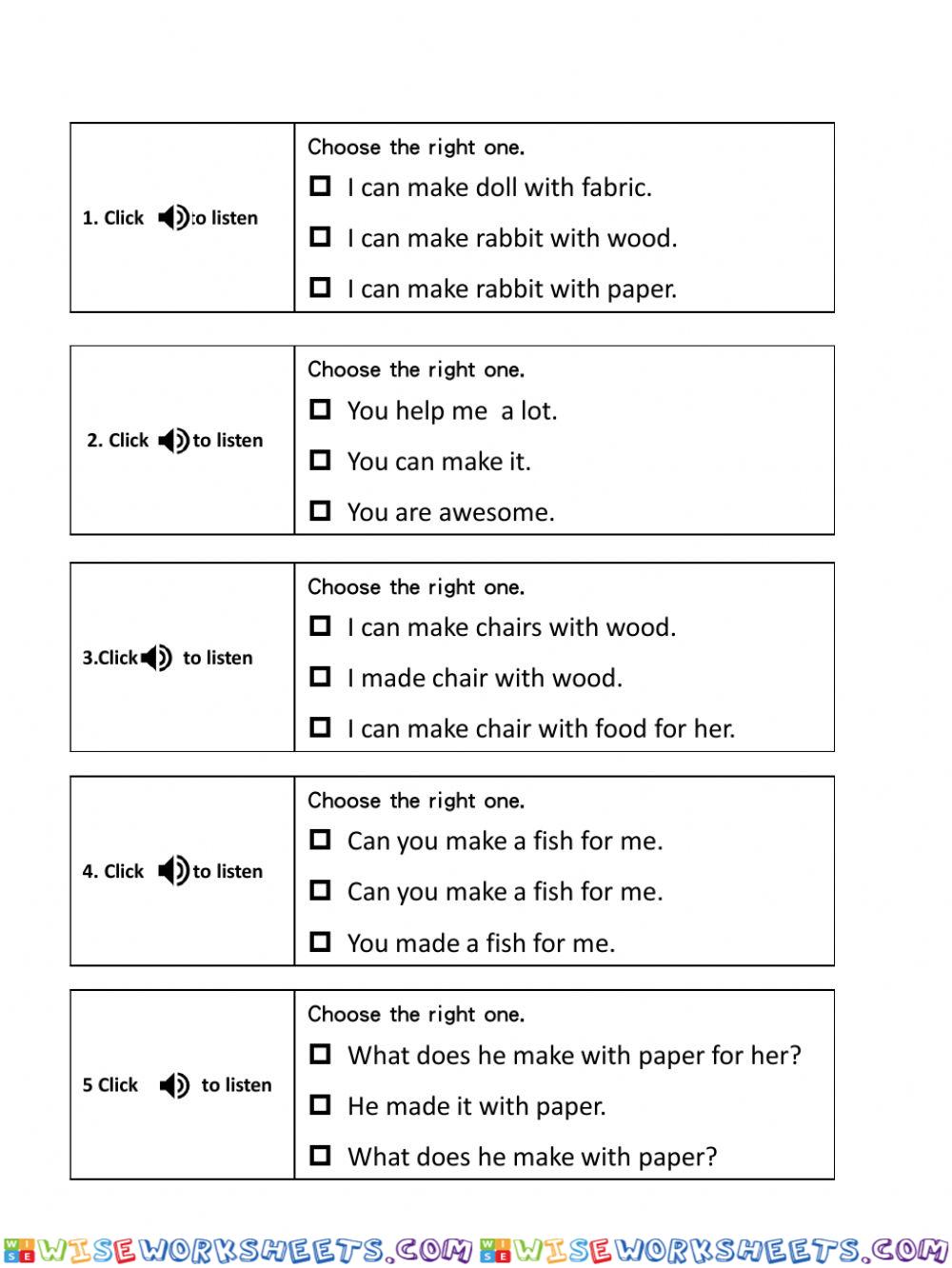 worksheet