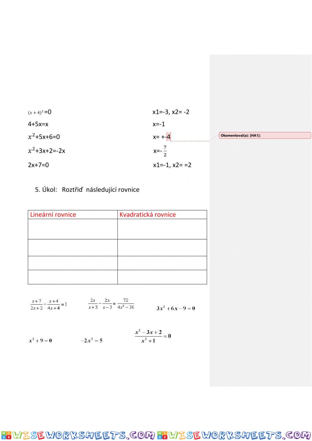 worksheet