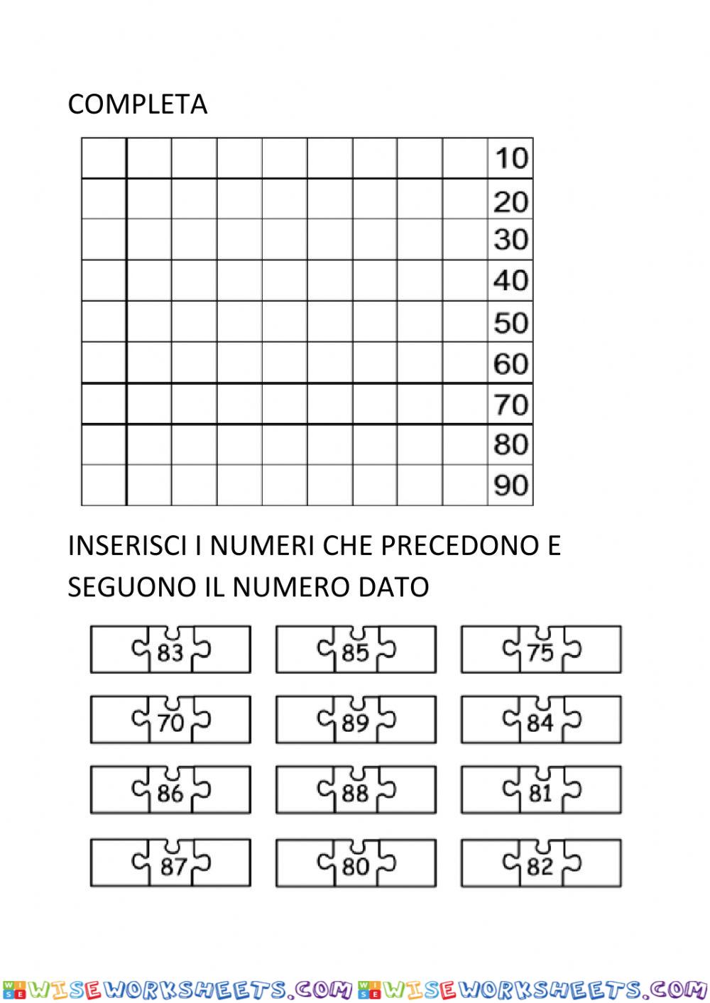 Verifica numeri fino a 90