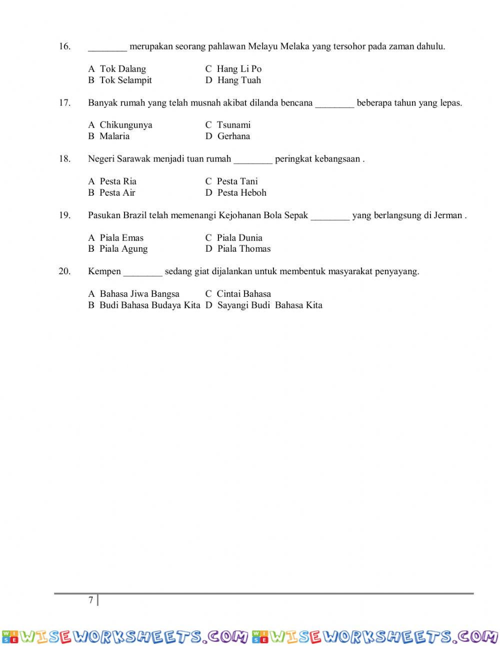 worksheet