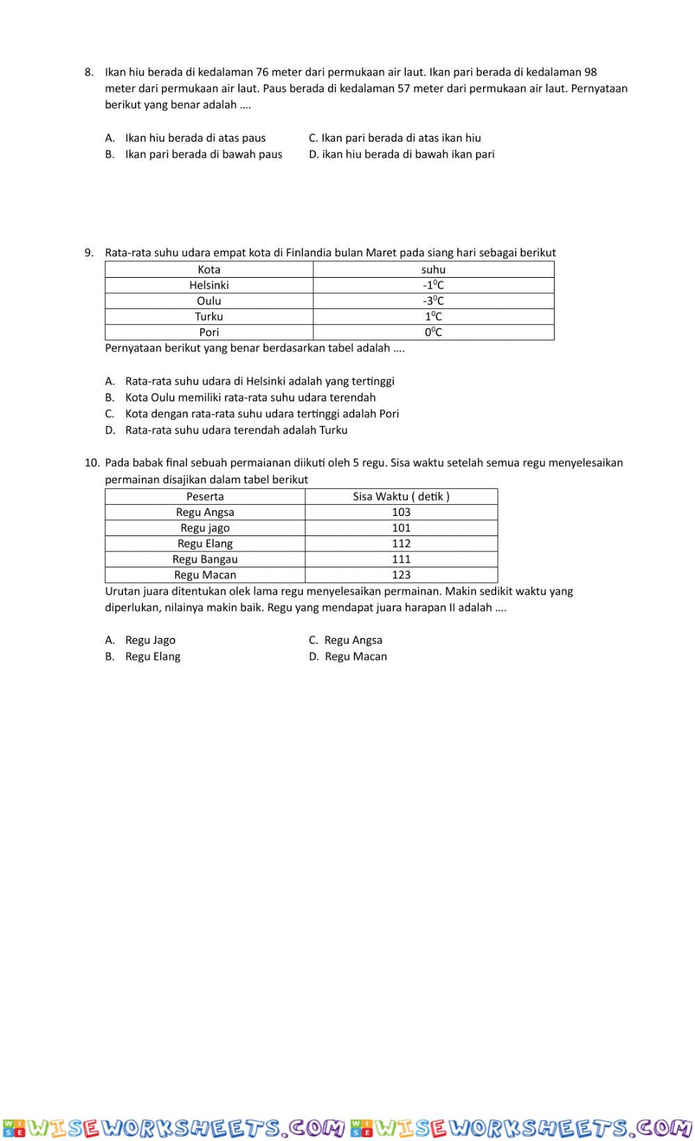 worksheet