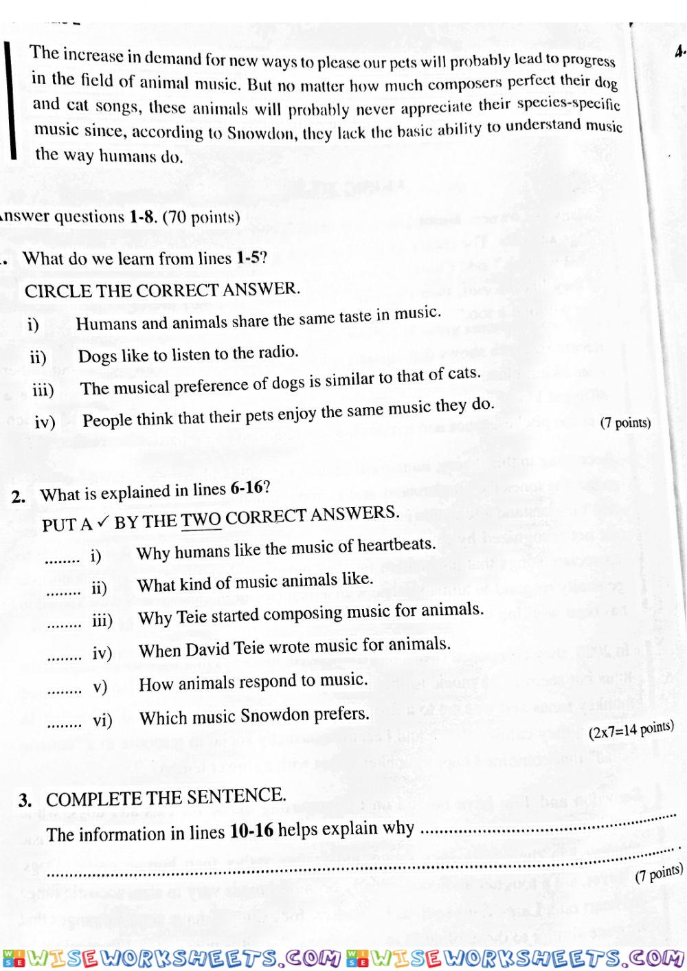 worksheet